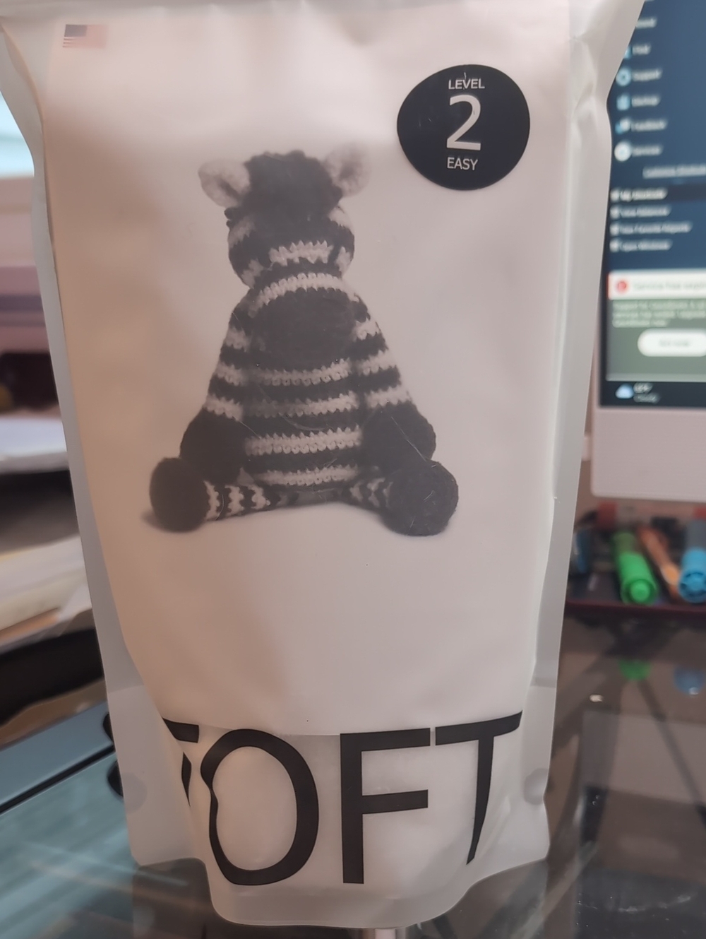 Make An amiguri Stuffy Zebra Kit.